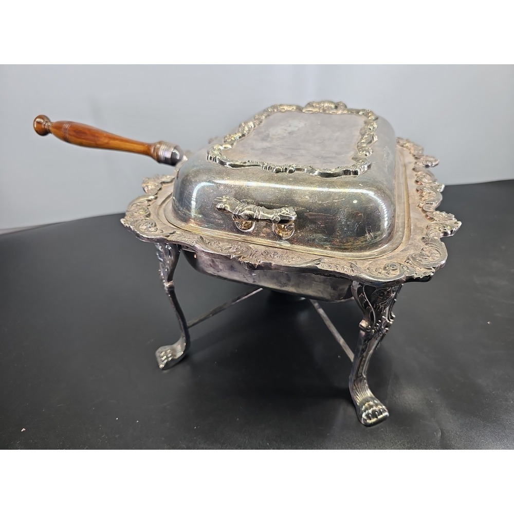 Poole OLD ENGLISH EPCA #5020 Rectangular Chafing Dish Lid Burner  Stand 5 pc set